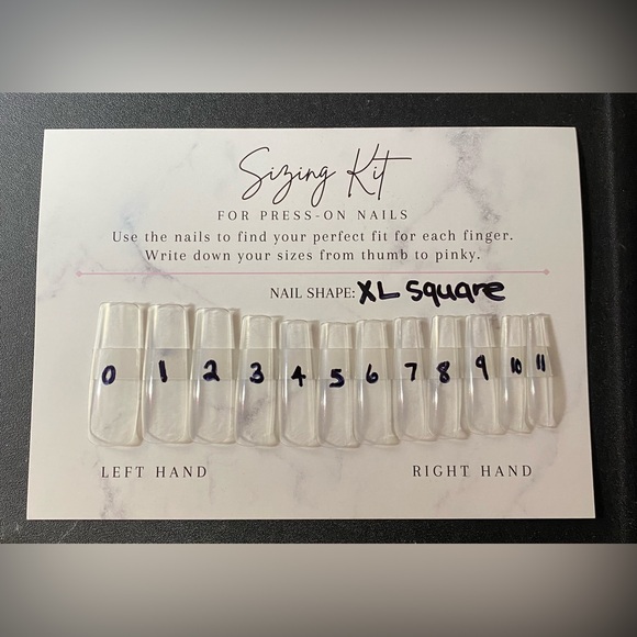 XL Square Press-On Nail Sizing Kit for LoveGalore Press On Nails - Picture 1 of 4